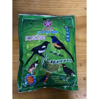 (Lucky ลัคกี้) อาหารนกกรงหัวจุก นกกางเขน สูตรสาหร่าย 400 กรัม สินค้าขาย ยกโหล 12 ถุง