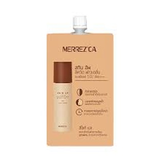 Merrezca Skin Up Liquid Foundation SPF 50 PA+++ เมอเรซก้า สกินอัพ ลิควิดฟาวเดชั่น #สีไลท์ เบจ แบบซองขนาด 5 ml.