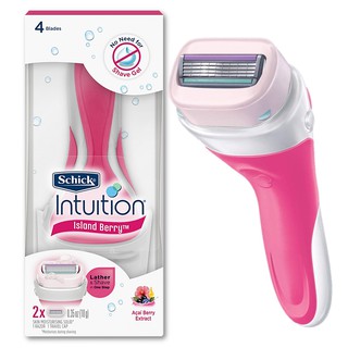 Schick Intuition Island Berry Womens Razor Blade Refills with Acai Berry Extract, 1 Handle with 2 Refills ชุดมีดโกน