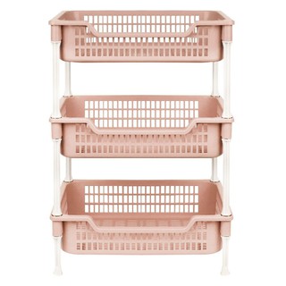 ชั้นวางของพลาสติก 3 ชั้น API ECO FRIENDLY สีชมพู  3-TIER FREESTANDING SHELVING UNIT API ECO FRIENDLY PINK