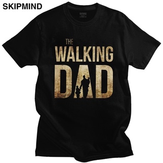 เสื้อยืดโอเวอร์ไซส์เสื้อยืดคอกลม แขนสั้น พิมพ์ลาย The Walking Dad เข้ากับทุกการแต่งกาย สไตล์เรโทร ของขวัญวันพ่อ สําหรับผ