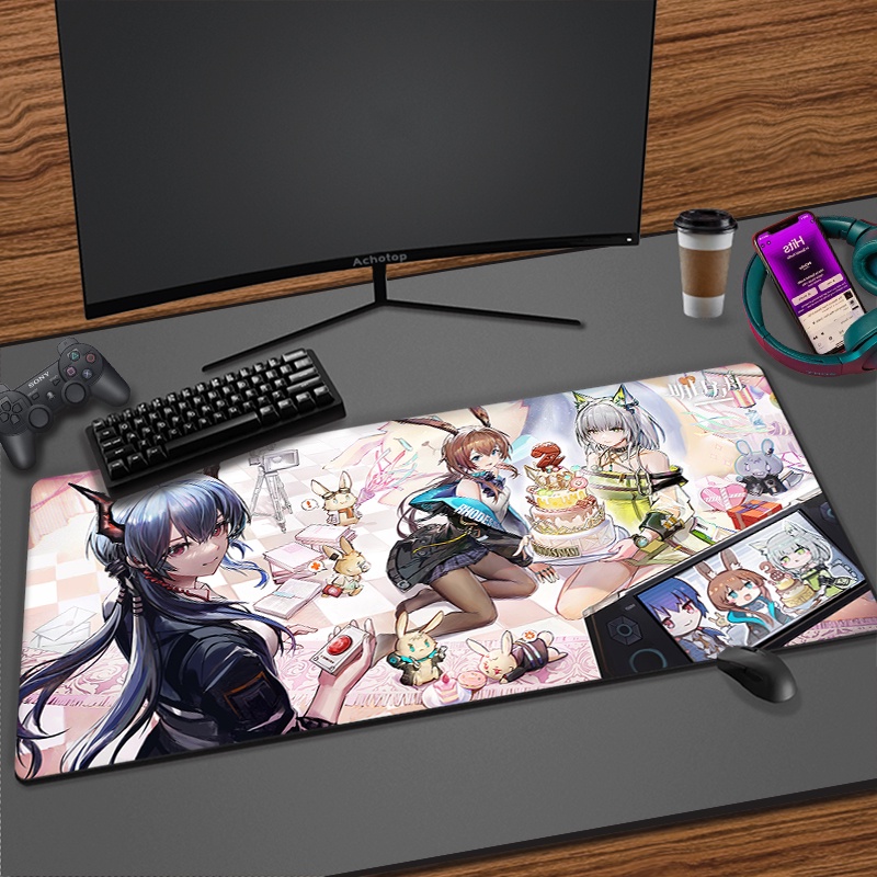 Arknights เกม Mousepad XXL แผ่นรองเมาส์ Kawaii อุปกรณ์เสริมสําหรับเล่นเกมคีย์บอร์ดคอมพิวเตอร์แผ่นรอง
