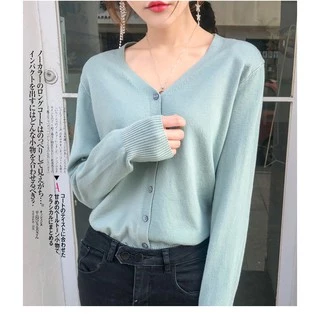 Gakki เสื้อคลุมแขนยาว ไหมพรมสไตล์เกาหลี ผ้านิ่มใส่สบาย ฟรีไซส์ สีพื้นพร้อมส่ง 173#