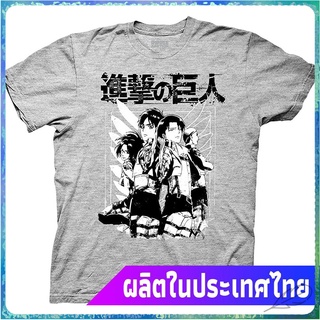 ขายดี Attack on Titanเสื้อยืดแขนสั้น Ripple Junction Attack On Titan Scout Adult T-Shirt Attack on Titan Mens Womens