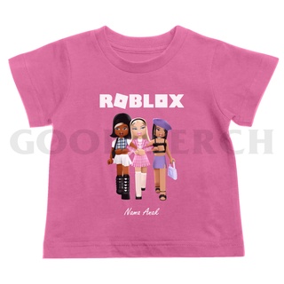 ฟรี ROBLOX GIRLS เสื้อยืด สําหรับเด็กผู้หญิง สกรีนชื่อ 4 ปี