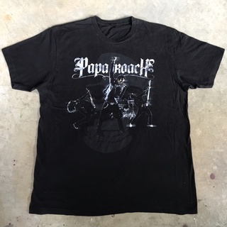 vtg.T-Shirt เสื้อวง PAPA ROACH VIVA LA CUCARACHA Sz.L 100% COTTON