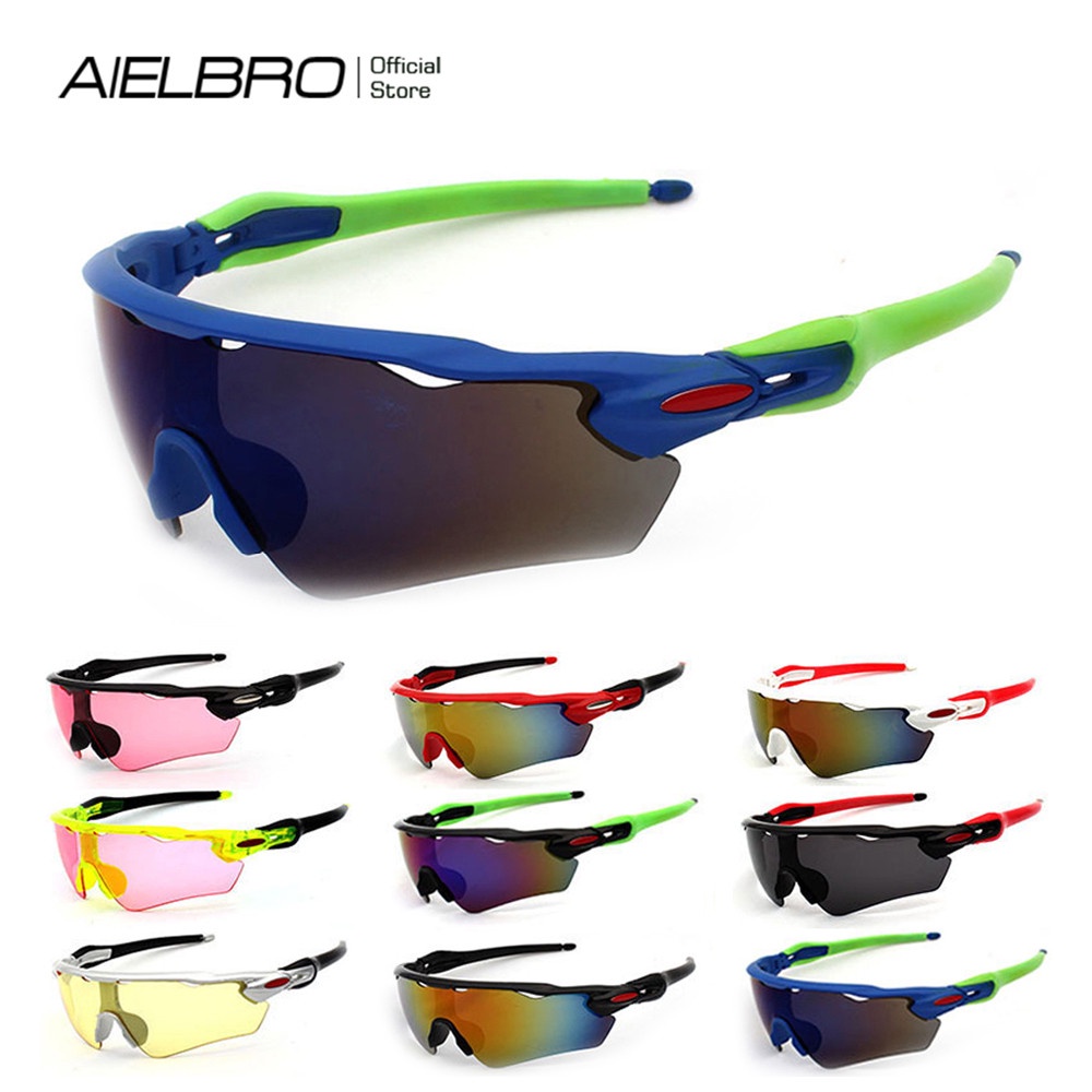 HOT SALE AIELBRO ผู้ชายกีฬาแว่นตากันแดด UV400 แว่นตาขี่จักรยานสําหรับผู้ชายผู้หญิงกีฬากลางแจ้งป้องกันฝุ่นจักรยานแก้วแว่นกันแดดรถจักรยานยนต์