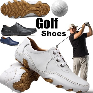 Leather golf shoes lightweight mens shoes golf breathable waterproof anti-slip shoes golf shoes mens MQOY