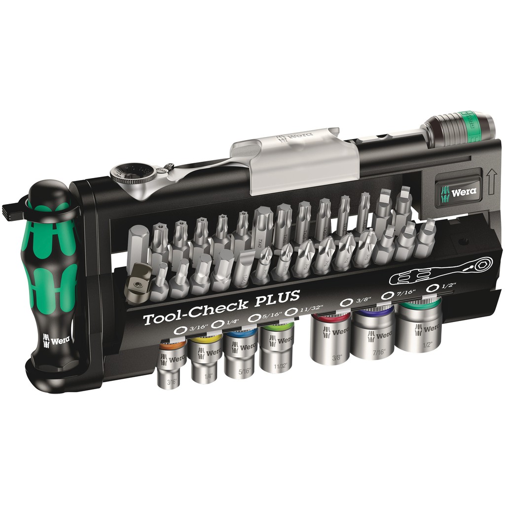 Wera Tool-Check PLUS Imperial, Bits assortment with ratchet + sockets