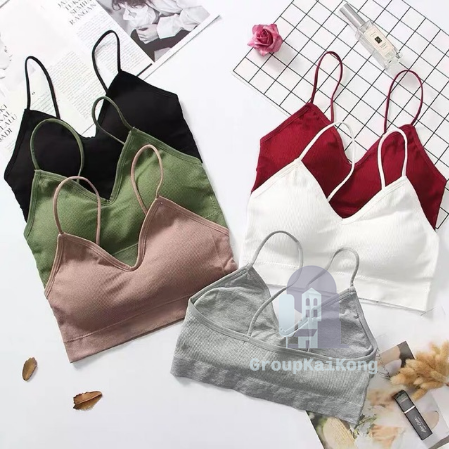 สปอร์ตบราสายเดี่ยว บราสายเดี่ยว ผ้าร่อง สีสันสดใส มี 9สีให้เลือก สินค้าพร้อมส่ง
