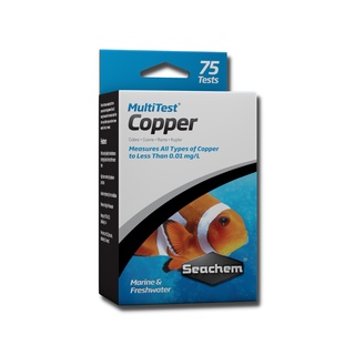 Seachem MultiTest™ Copper Measures all types of copper to less than 0.01 mg/L  วัดทองแดงทุกชนิดให้น้อยกว่า 0.01 มก. / ล