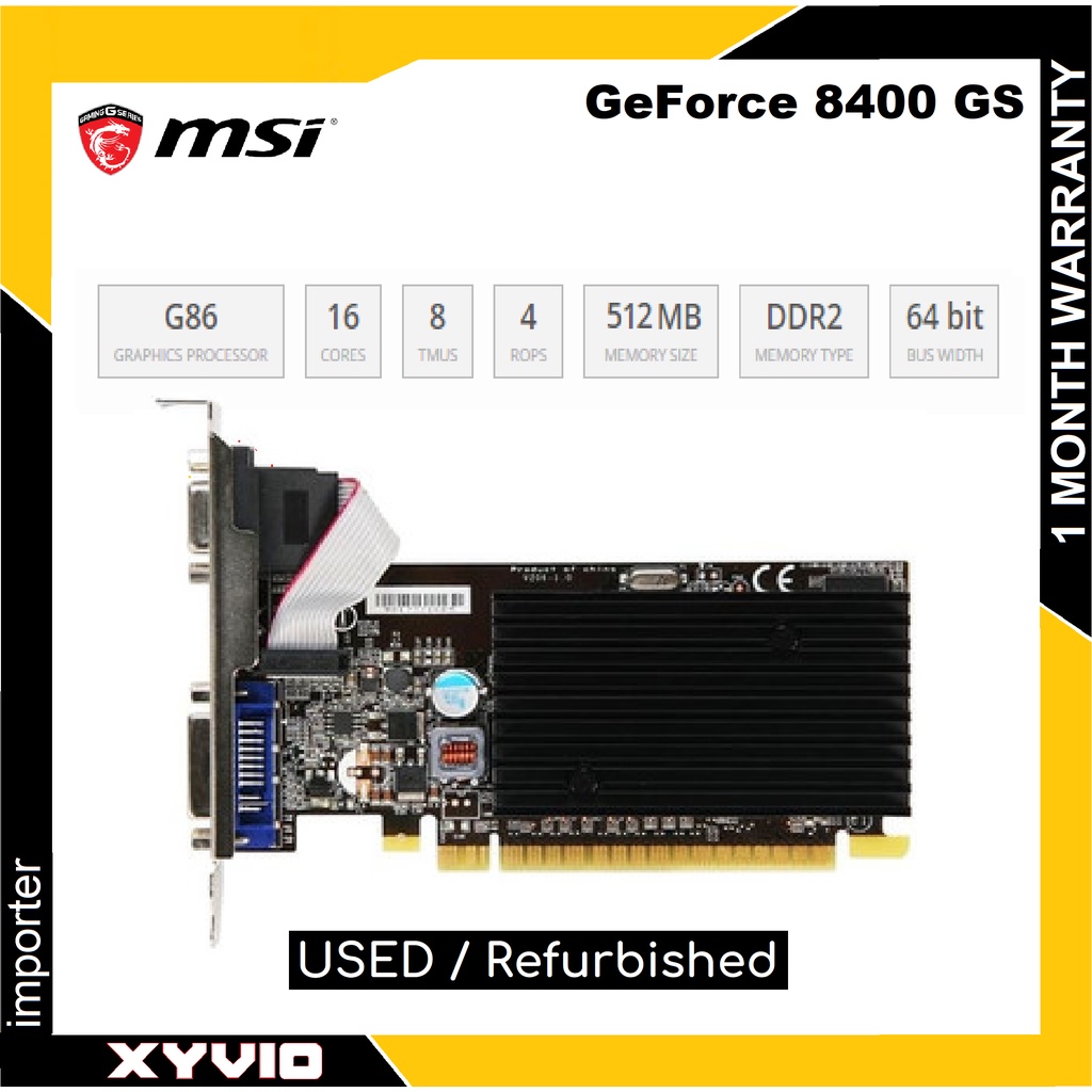 MSI NVIDIA Geforce N8400GS-D512H 512MB PCI-E กราฟิกการ์ด