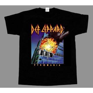 แขนสั้นcrew neckขายดี เสื้อยืดลําลอง แขนสั้น ลาย Def Leppard-Pyromania สีดํา LNheeh54KHndmm30S-XXXXL