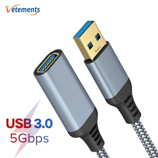 สายเคเบิลไนล่อนถัก USB 3.0 ตัวผู้ เป็นตัวเมีย ทนทาน ความเร็วสูง 5Gbps สําหรับโปรเจคเตอร์ TV กล้องคอมพิวเตอร์