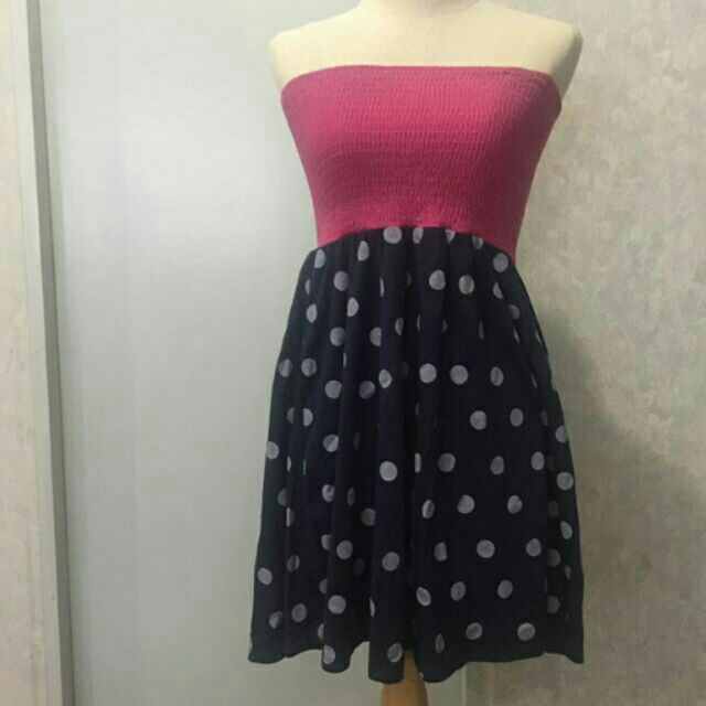 Pokka Dot Dress​ in​ pink