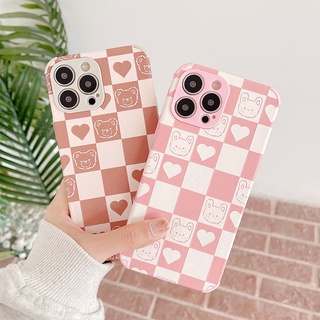 เคสโทรศัพท์มือถือซิลิโคน TPU แบบนิ่ม ลายหมี และหมากรุก สําหรับ Huawei P30 P40 Mate 30 40 pro Nova 7 se 5T 7i 8 4E y9 prime pro