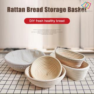 FCD☆ Round Banneton Dough Rising Rattan Bread Proofing Baskets for Home Baking