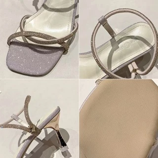 พร้อมส่งจากไทยTX351 รองเท้าส้นสูงเพชร MAXi Style แบบเปิดเท้าสูง2-3นิ้ว รองเท้าที่ทำให้คุณดูดี ดูแพง ใส่ได้ทุกงาน