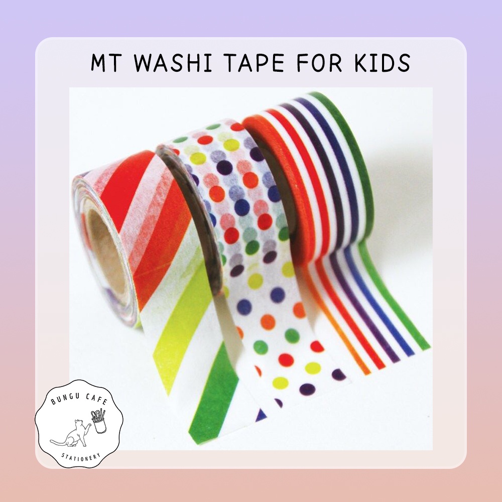 MT For kid 15 mm. x 7m. // MT เทปตกแต่ง เทปวาชิ ลวดลายน่ารักสดใส ตกแต่งไดอารี่ ตกแต่งอุปกรณ์ ลอกออกได้