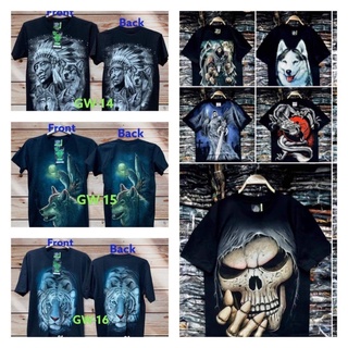 #เสื้อยืดเรืองแสงลายหมาป่า(หมา)#ลายเสือ#T shirtคอกลม(Glow in The Dark)#Rock Eagle ของแท้ 100%Cotton#Jong888