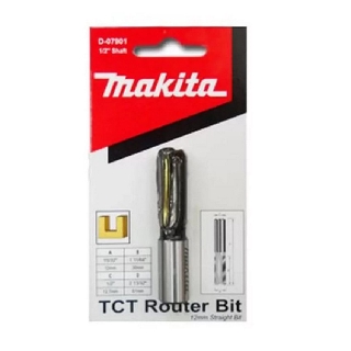 MAKITA ดอกเร้าเตอร์ แกน 1/2" ดอกตรง 12x30มิล D-07901 733237-1 มากีต้า ญี่ปุ่นแท้ 100%