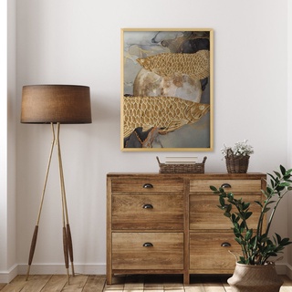 SB Design Square รูปพร้อมกรอบ DoseArt รุ่น Golden Arowana XL 60x75 cm (63x78x0 ซม.)