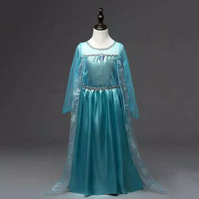 Dhs ชุดเดรสยาว คอสเพลย์ ลายการ์ตูนเจ้าหญิงเอลซ่า โฟรเซ่น นําเข้า แฟชั่น สําหรับงานปาร์ตี้