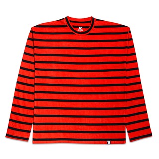 TZ worldwide TZ STRIPE BOL L/S TEE BLACK/RED