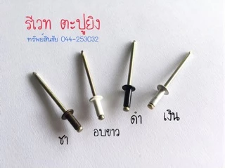 แบ่งขาย-เม็ดย้ำรีเวท ลูกรีเวท 50,100 ตัว/ขนาด/แพ็ค (อบขาว, ชา, เงิน, ดำ)