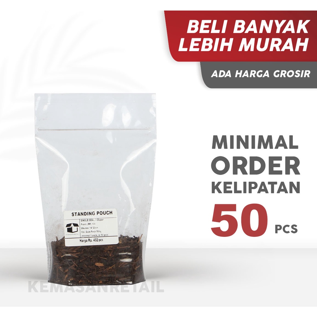 Standing Pouch Clip Transparent Single Seal 14x22 cm (500g) - บรรจุภัณฑ์อาหารและกาแฟ - บรรจุภัณฑ์อาห