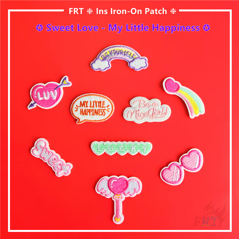 ☸ Ins：Sweet Love - My Little Happiness Iron-On Patch ☸ 1Pc DIY Sew on Iron on Badges Patches