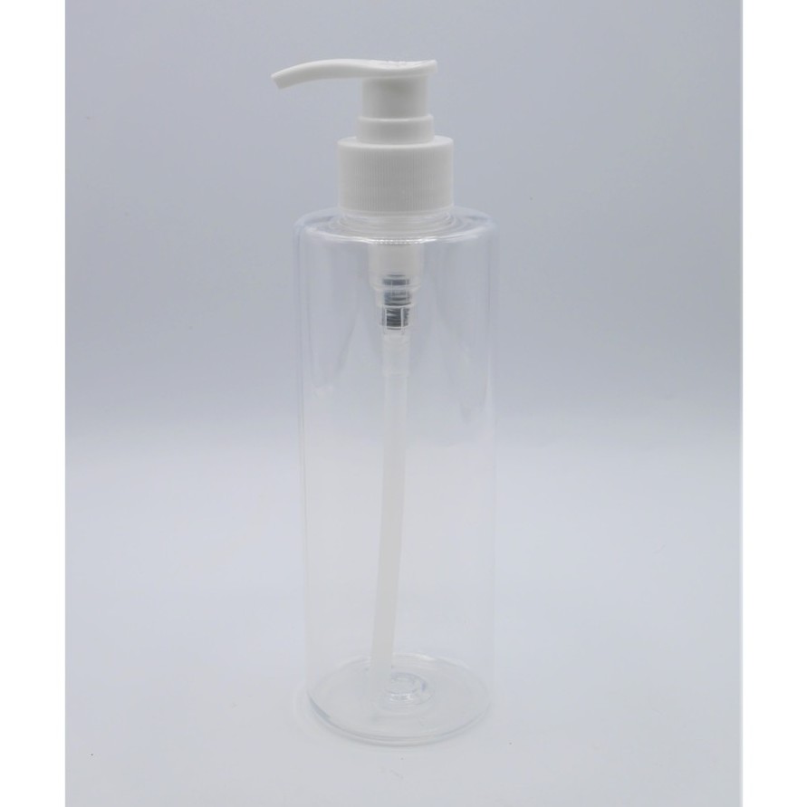 300 ml ทรงกลม ขวดปั๊ม PET อย่างหนา คอ​28+ฝาปั๊ม สำหรับเจลและเซรั่ม คุณภาพดี by innotrend