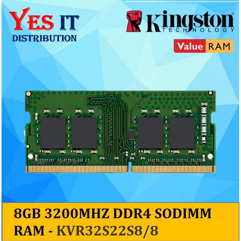 KINGSTON 8GB /16GB /32GB DDR4 3200MHz Non-ECC Unbuffered SODIMM CL22 RAM (KVR32S22S8/8 KVR32S22S8/16