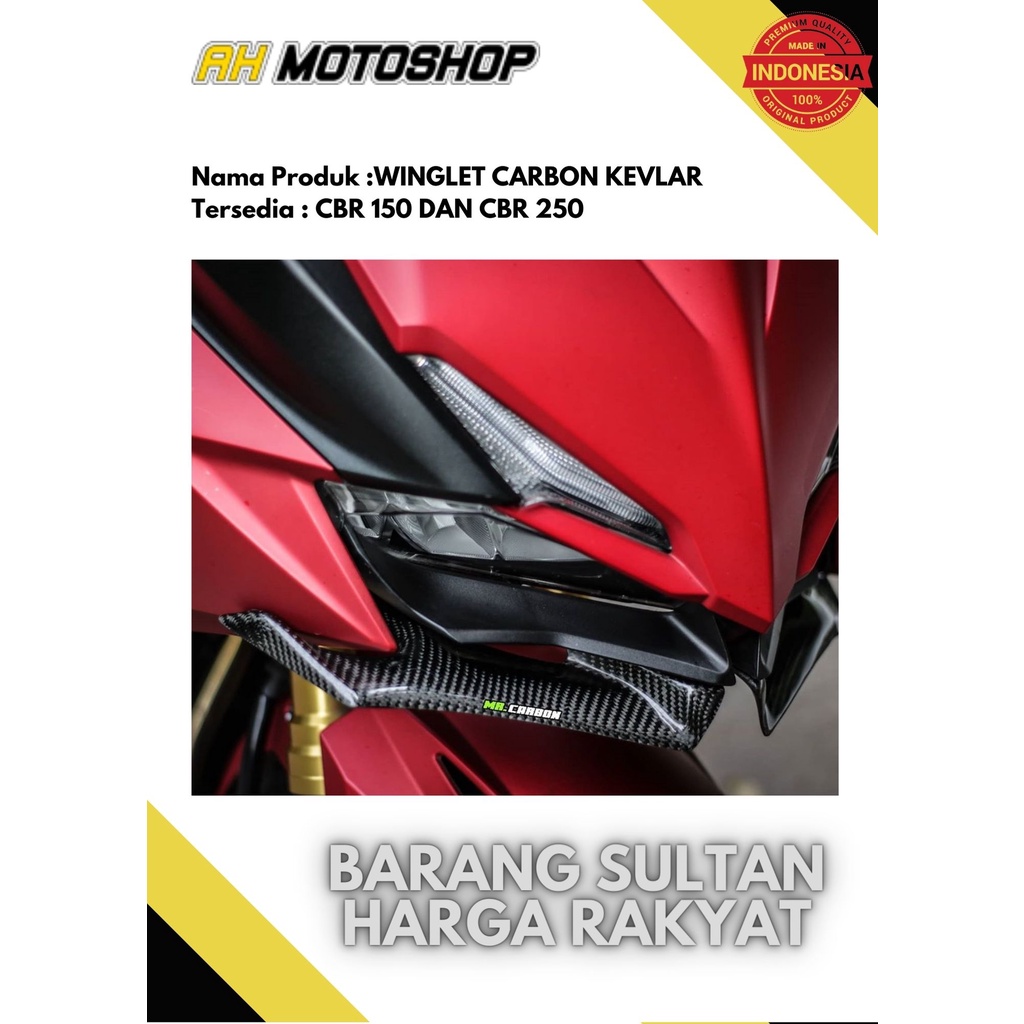 Winglet CBR 250 RR คาร์บอนใหม่ kelvar คุณภาพระดับพรีเมียมหรือwinglet carbon CBR 250