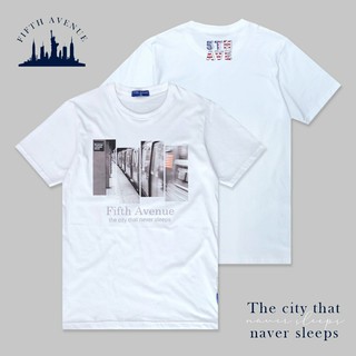 เสื้อยืดขายดี5thave เสื้อยืดแขนสั้นคลาสสิค รุ่น City in USA (Train)S-3XL