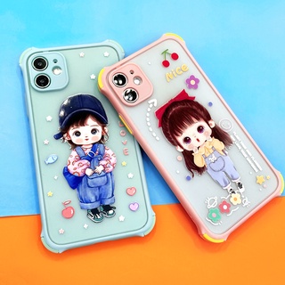 พร้อมส่ง!!Oppo Reno6 Zเคสมือถือกันกระแทกกันกล้อง เคสกันเลนส์กล้อง การ์ตูน ขอบสี