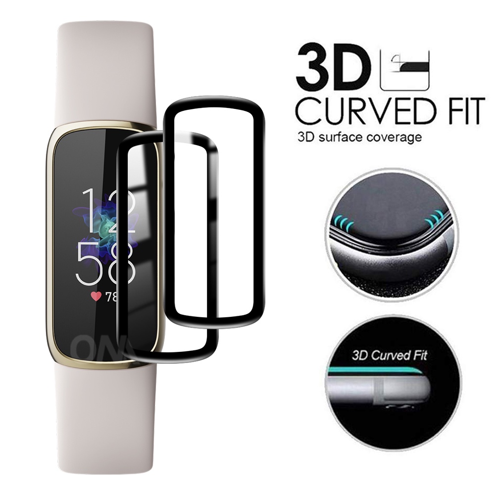 3D Screen Film สําหรับ Fitbit Luxe Full Covering 3D หน้าจอโค้งฝาครอบป้องกันสําหรับ Fibit Luxe Fitnes