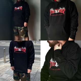 Hoodie thrasher 40 th สีดำ