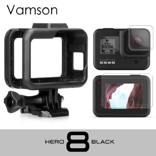 Gopro Hero 8 กรอบสีดํา เคสขอบ ป้องกัน กระจกนิรภัย หน้าจอ ฟิล์มป้องกันเลนส์ ฟิล์ม อุปกรณ์เสริมสําหรับ GoPro