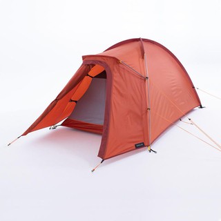 Tent เต็นท์​ เต็นท์นอน2คน เต็นท์ตั้งได้อิสระสำหรับ 2 คนเพื่อการเทรคกิ้ง 3 ฤดูรุ่น Trek 100 (สีเทา/ส้ม)
