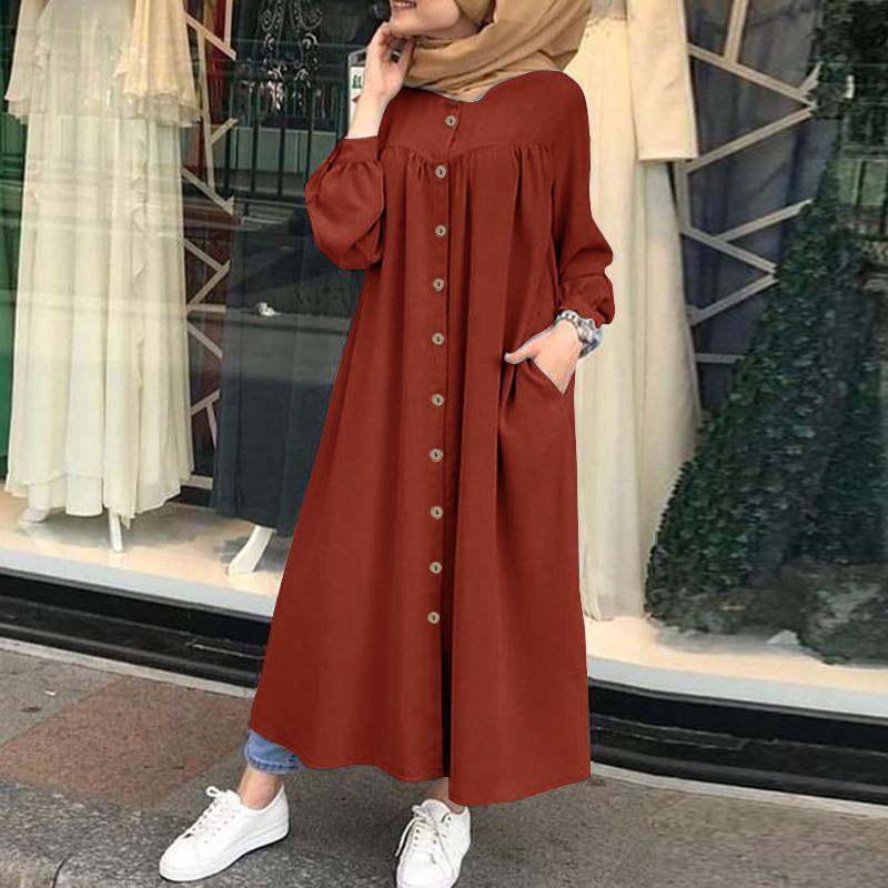 FN casual temperament women's cardigan long-sleeved stand-up collar large swing dress factory wholesale 0DCV #1