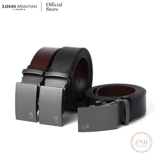 Louis Montini Belt เข็มขัดหนังวัวแท้ เข็มขัดผู้ชายหัวออโต้ รุ่น MGN378