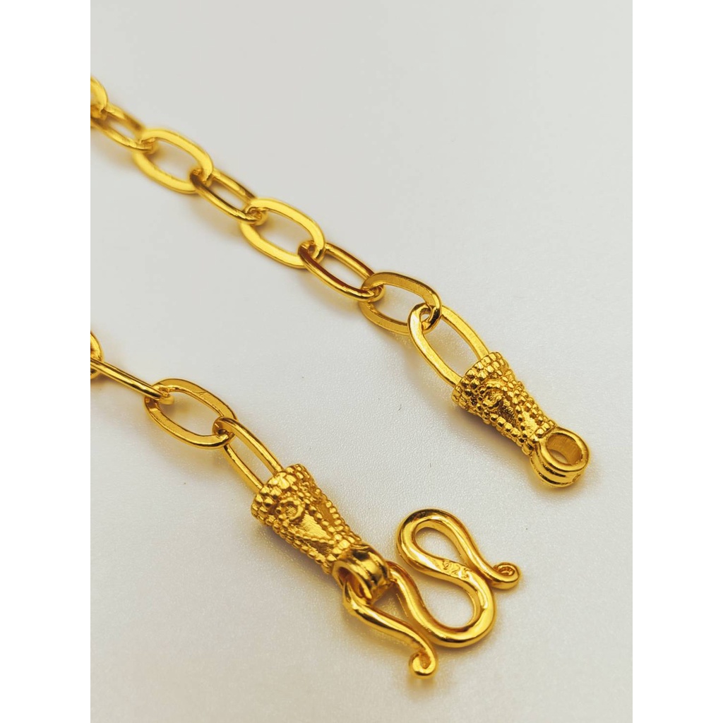 jewelryshop365K314 สร้อยคอ ลายโซ่ฝรั่ง สร้อยทอง สร้อยพระ ไมครอนแท้24k ทองปลอม ทองโคลนนิ่ง เหมือนจริงที่สุด