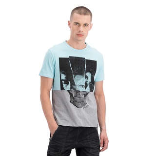 เสื้อเด็กหญิง เสื้อยืดสีขาวDAVIE JONES เสื้อยืดพิมพ์ลาย สีฟ้า Graphic Print T-Shirt in blue WA0056GR