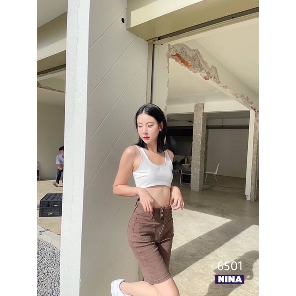 NN-ST  6501 กางเกงยีนส์ขาสามส่วนผ้ายืดหยุ่นงานดี  แต่งขอบยื่นกระดุมทองเอวสูงปรี๊ด เก็บทรงเก็บ ราคา ถูกที่สุด ดีลบีเคเค แกลเลอรีภาพที่ 5