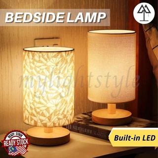 [Promo!] Gorka Wooden Night Light Cylindrical LED Decoration Side Light Table Lamp Nordic Modern Desk Lamp Lampu Meja