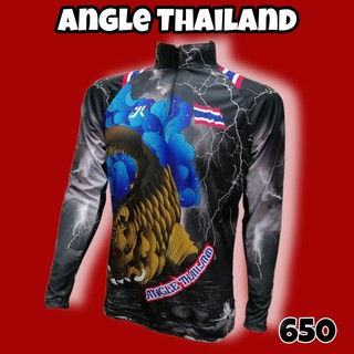 เสื้อตกปลา เสื้อแขนยาว JK Thailand เสื้อกันยูวี ลาย ANGLE THAILAND   ป้องกันรังสี UV 80% แห้งเร็ว