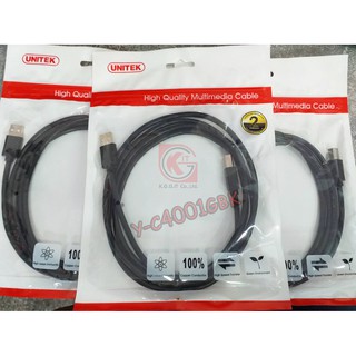 UNITEK USB2.0 AM TO BM CABLE (Y-C4001GBK) สายพริ๊นเตอร์ ยาว2เมตร