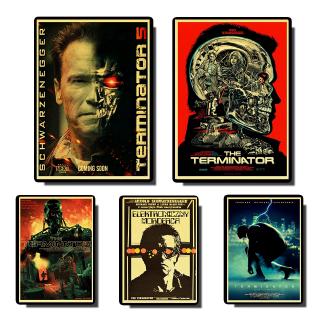 โปสเตอร์วินเทจ The Terminator กระดาษคราฟท์ พิมพ์ลาย ตกแต่งผนังบ้าน