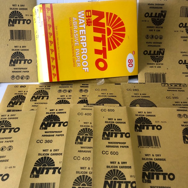 กระดาษทราย น้ำ/แห้ง Nitto เกรดA ครบทุกเบอร์ กระดาษทรายน้ำ กระดาษทราย ขัดเหล็ก ขัดไม้ ขัดปูน